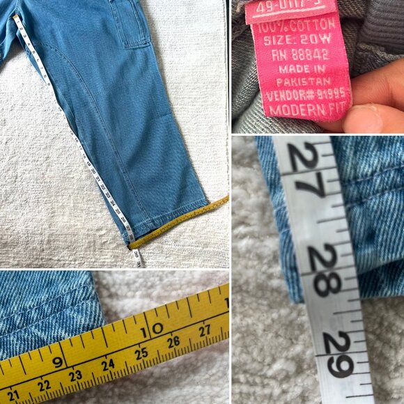 Womens Modern Fit Jeans Plus Size 20W Blue Cargo Pants by Woman Within - Picture 7 of 8